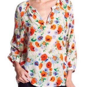Joie floral poppy McKenna silk blouse S